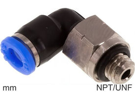 Winkel Push-In Fittings Messing Und Kunststoff NPT/UNF-Gewinde Männlich
