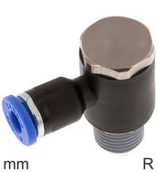 Winkel Push-In Fittings Messing Und Kunststoff R-Gewinde Männlicher Außensechskant