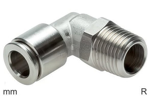Winkel Push-In Fittings Edelstahl R-Gewinde Männlich Drehbar