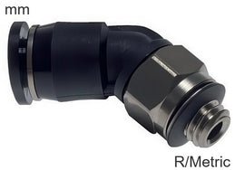 Winkel Push-In Fittings Messing Und Kunststoff R/Metrische Gewinde Männlich 45 Grad