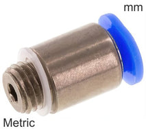 Push-In Fittings Messing Und Kunststoff Metrische Gewinde Männlicher Runder Körper