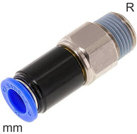 Schwenkbare Push-In Fittings Messing Und Kunststoff R-Gewinde Männlich Ein Kugellager