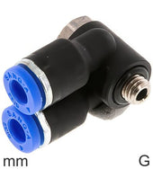 Push-In Y Fittings Messing Und Kunststoff G-Gewinde Männlicher Winkel Außensechskant