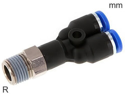 Push-In Y Fittings Messing Und Kunststoff R-Gewinde Männlich (3-6mm)