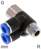 Y Push-In Fittings Messing Und Kunststoff G-Gewinde/R-Gewinde Männlich/Weiblich Winkel