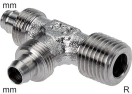 Push-On T-Stücke Edelstahl R-Gewinde Männlich L-Form Ohne Mutter