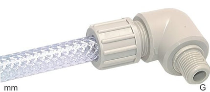 Kompressions-Winkelfittings Kunststoff G-Gewinde Männlich Für Gewebe Schlauch