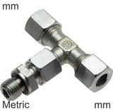 Ausgewähltes Bild der Sammlung - Kompressions-T-Stücke Edelstahl Metrische Gewinde Männlich T-Form Verstellbar