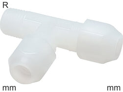 Kompressions-T-Stücke Kunststoff PVDF R-Gewinde Männlich Flüssigkeiten Und Lebensmittel