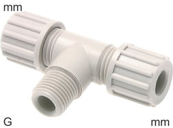 Kompressions-T-Stücke Kunststoff PA G-Gewinde Männlich