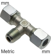 Kompressions-T-Stücke Edelstahl Metrische Gewinde Männlich T-Form