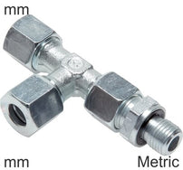 Schneidring T-Stücke Stahl / Edelstahl Metrische Gewinde Männlich L-Form Verstellbar