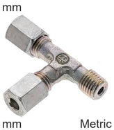 Schneidring T-Stücke Stahl / Edelstahl Metrische-Gewinde L-Form