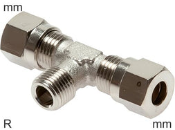 Schneidring T-Stücke Messing R-Gewinde Männlich