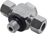 Ausgewähltes Bild der Sammlung - Tee Swivel Joints Cutting Ring With Metric Male Threads And O-Ring Non-Choking