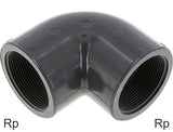 Ausgewähltes Bild der Sammlung - Winkelanschlüsse 90 Grad PVC Rp-Gewinde Weiblich PN16
