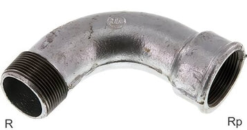Winkelanschlüsse 90 Grad Gusseisen R/Rp-Gewinde Männlich/Weiblich PN25
