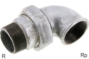 Winkelanschlüsse 90 Grad Gusseisen / Edelstahl R/Rp-Gewinde Männlich/Weiblich Mit Kegeldichtung PN25