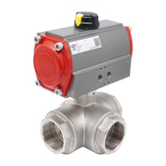 Pneumatische 3-Wege-Kugelhähne Aus Edelstahl