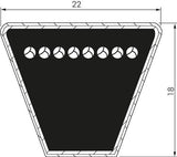 Ausgewähltes Bild der Sammlung - SPC 22x18 Mm Schmaler Metrischer Keilriemen DIN 7753