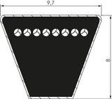 Ausgewähltes Bild der Sammlung - SPZ 9,7x8 Mm Metrischer Schmalkeilriemen DIN 7753