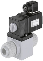 Magnetventil 3/2-Wege 15.4mm Verschweißte Anschlüsse Verteilen Kunststoff FKM 0-1bar/15psi 230VAC Vakuum 0131 235041