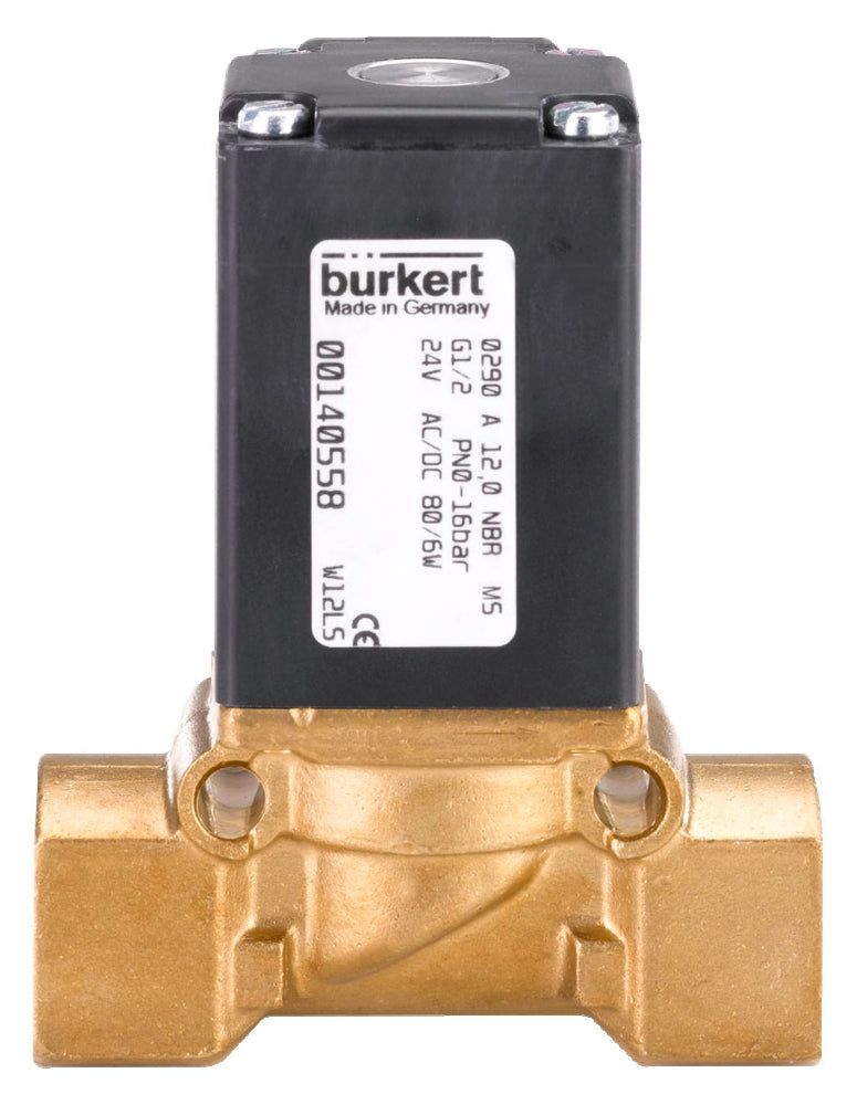 Solenoid Valve G1/2'' NC Brass FKM 0-16bar/232psi 24VAC Vacuum Oxygen Fat/Oil Free 290 131025