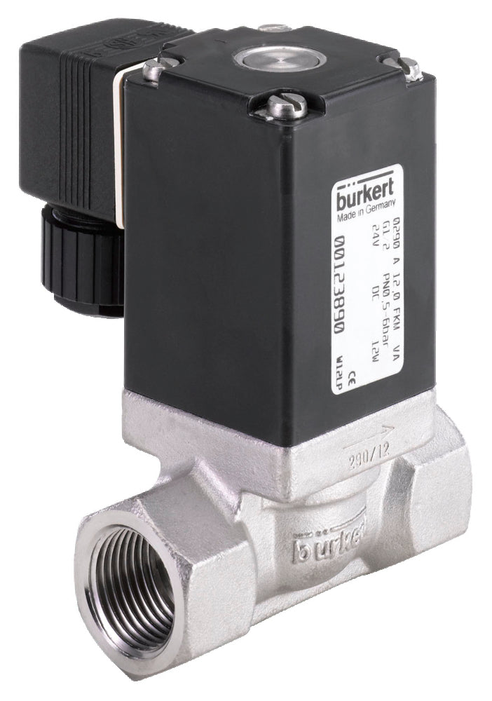 Solenoid Valve NPT 1/2'' NC Stainless Steel FKM 0-16bar/232psi 24VAC/DC Vacuum 290 452241