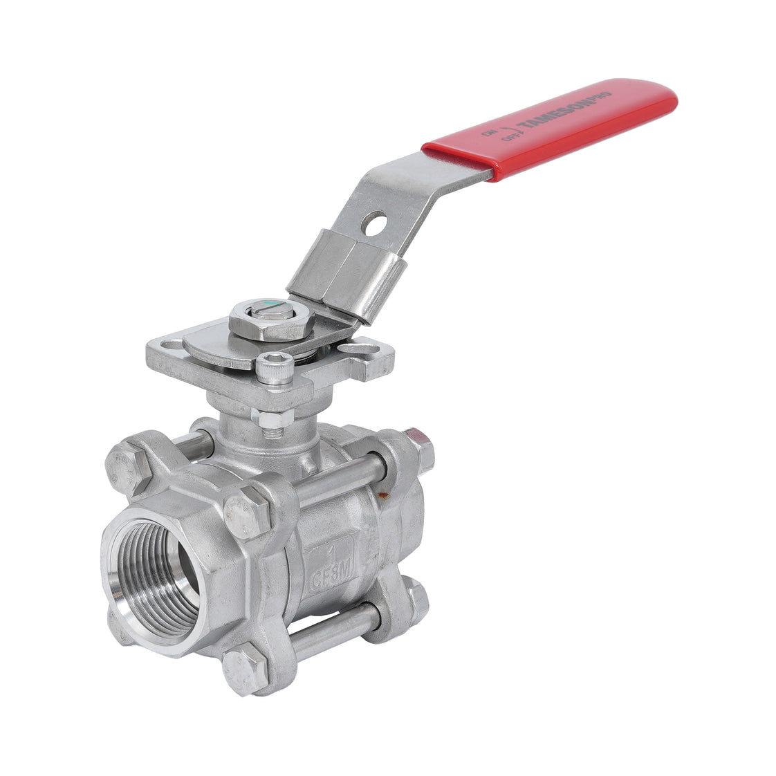 Rp 2'' 3-Teiliger 2-Wege Edelstahl Kugelhahn 69 bar RTFE ISO-Top F05/F07 - TamesonPRO 1121-200