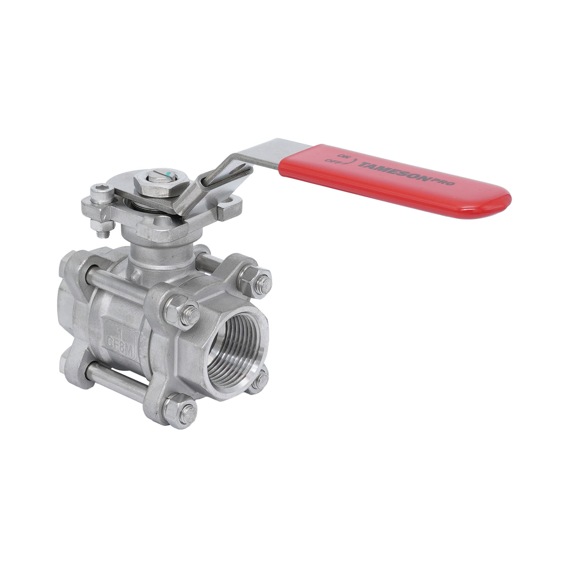 Rp 2'' 3-Teiliger 2-Wege Edelstahl Kugelhahn 69 bar RTFE ISO-Top F05/F07 - TamesonPRO 1121-200