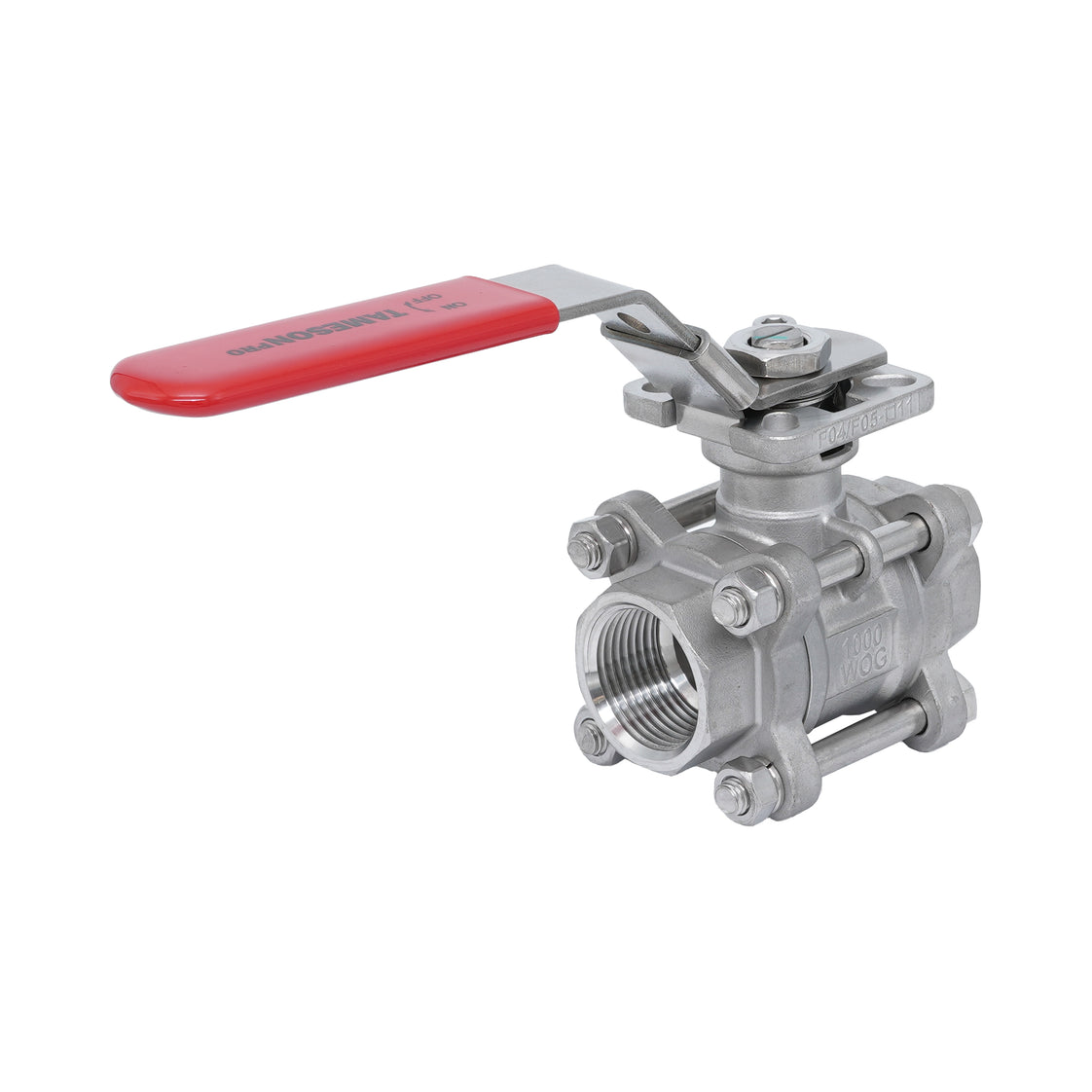 Rp 2'' 3-Teiliger 2-Wege Edelstahl Kugelhahn 69 bar RTFE ISO-Top F05/F07 - TamesonPRO 1121-200