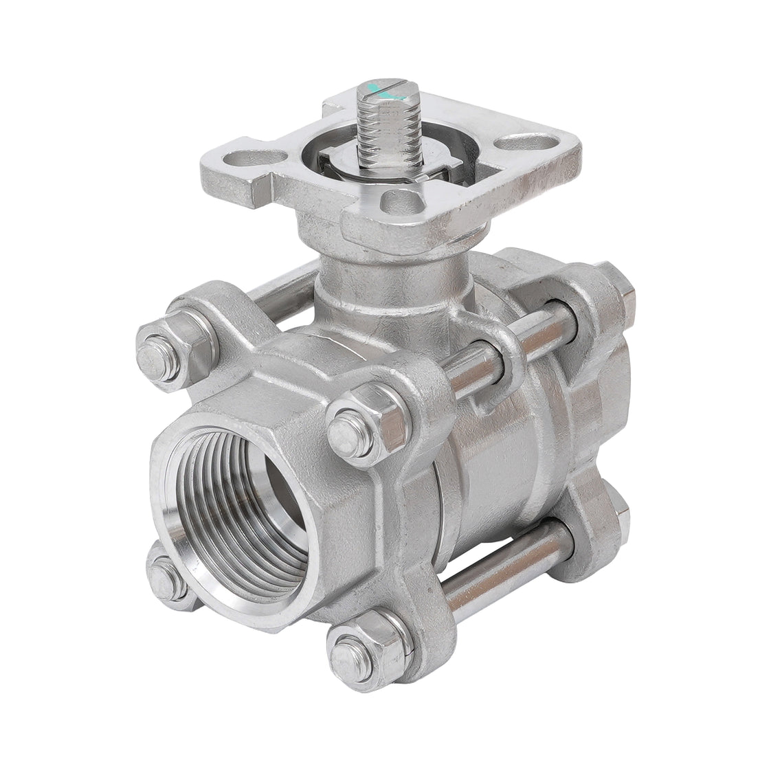 Rp 2'' 3-Teiliger 2-Wege Edelstahl Kugelhahn 69 bar RTFE ISO-Top F05/F07 - TamesonPRO 1121-200