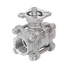 Rp 2'' 3-Teiliger 2-Wege Edelstahl Kugelhahn 69 bar RTFE ISO-Top F05/F07 - TamesonPRO 1121-200