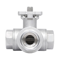 Rp 1-1/2'' 3-Wege T-Bohrung Edelstahl Kugelhahn 69 bar RTFE ISO-Top F07 - TamesonPRO 1125-112-T