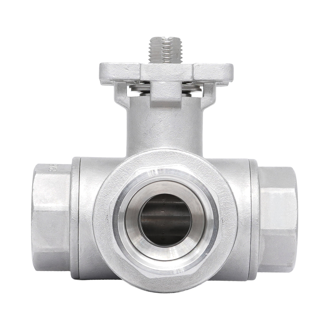 Rp 1-1/2'' 3-Wege L-Bohrung Edelstahl Kugelhahn 69 bar RTFE ISO-Top F07 - TamesonPRO 1125-112-L