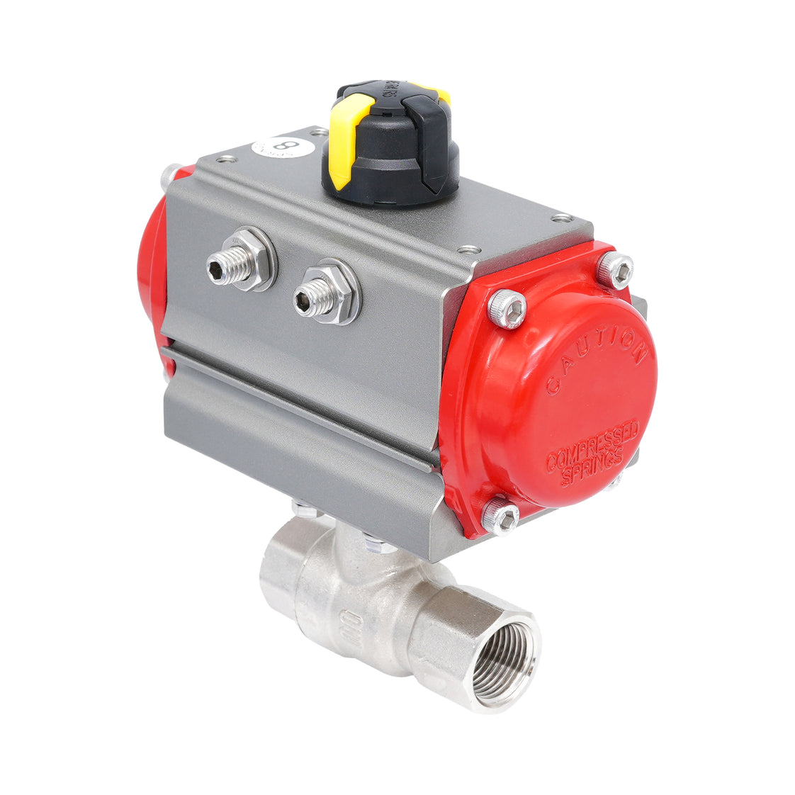Rp 1/2" Pneumatischer Messing-Kugelhahn 2-Wege - Federöffnend