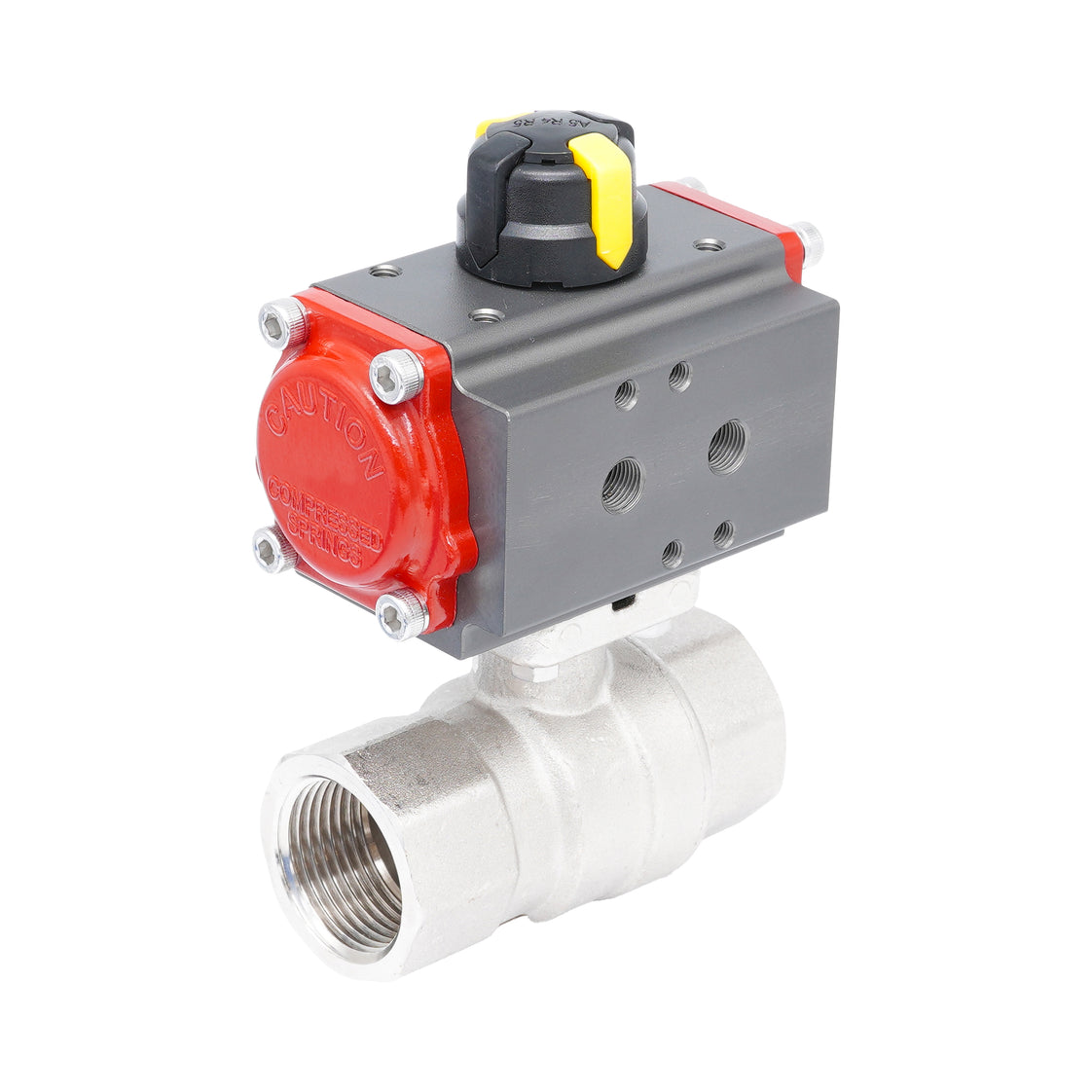 Rp 1" Pneumatischer Messing-Kugelhahn 2-Wege - Doppeltwirkend