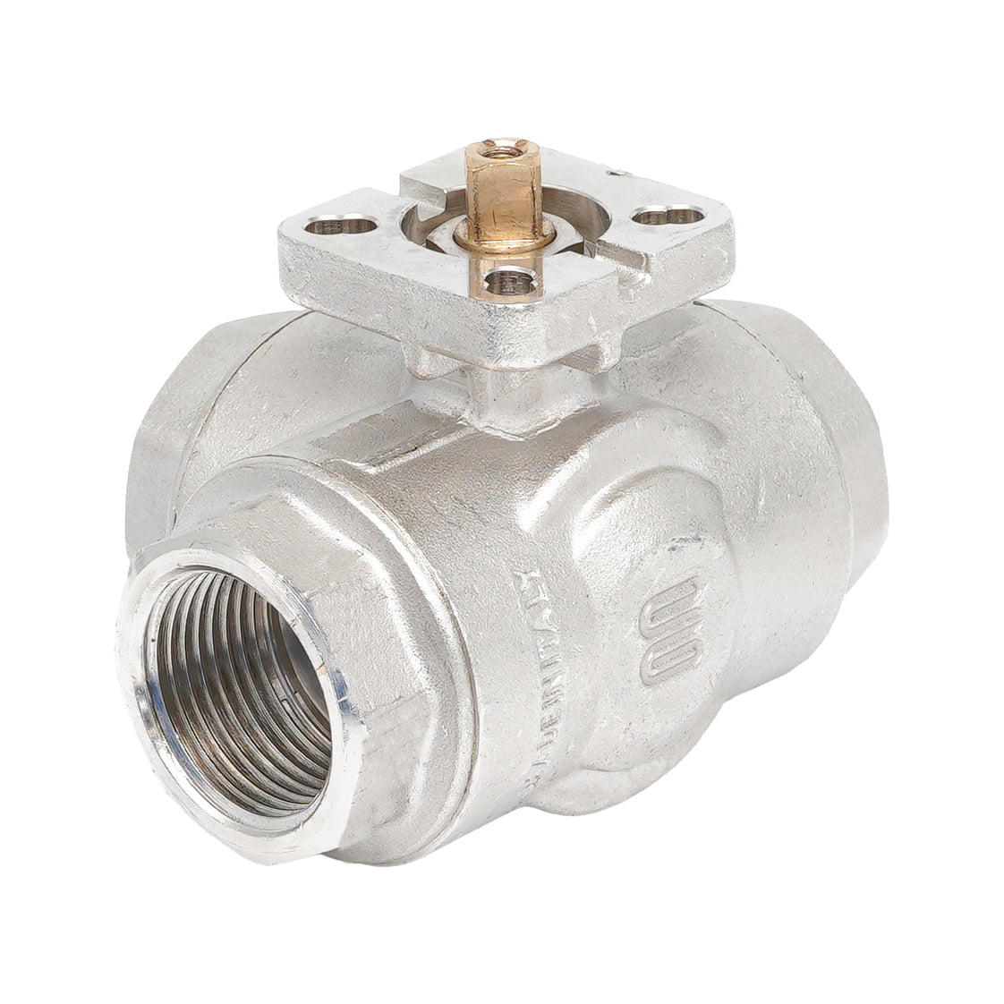 Rp 1-1/4" Messing-Kugelhahn 3-Wege mit L-Bohrung ISO-Top F04/F05 PN40 - TamesonPRO 1142-114-L