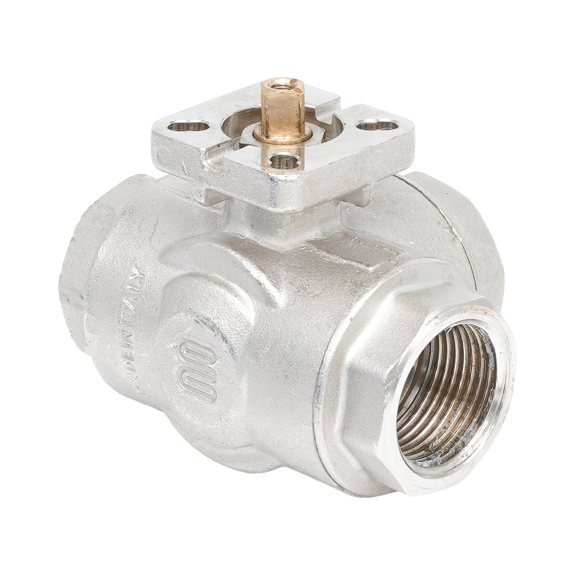 Rp 1-1/4" Messing-Kugelhahn 3-Wege mit L-Bohrung ISO-Top F04/F05 PN40 - TamesonPRO 1142-114-L