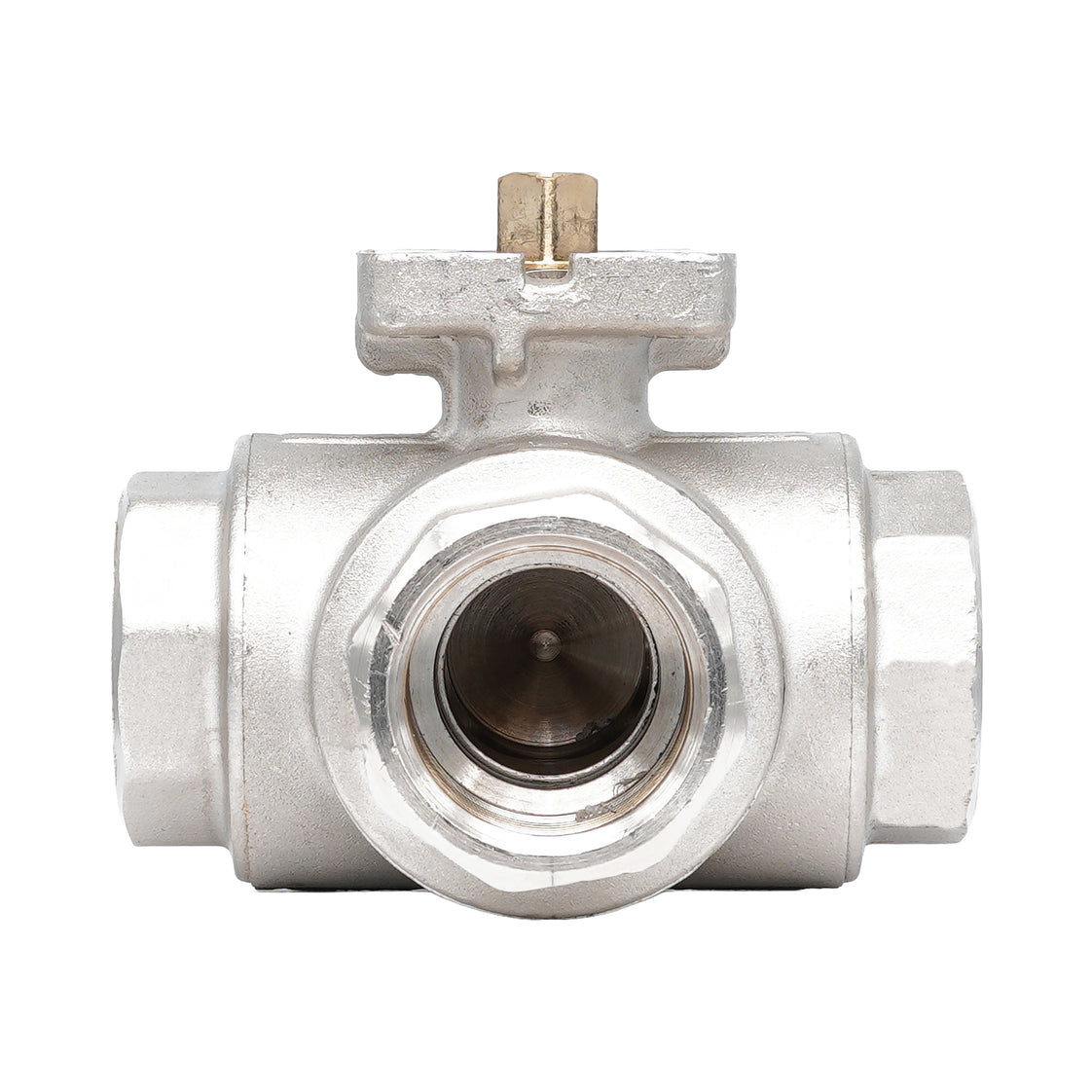 Rp 3/8" Messing-Kugelhahn 3-Wege mit L-Bohrung ISO-Top F03 PN40 - TamesonPRO 1142-038-L