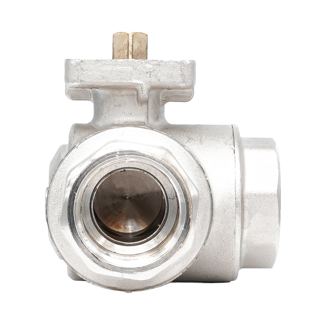 Rp 1-1/4" Messing-Kugelhahn 3-Wege mit L-Bohrung ISO-Top F04/F05 PN40 - TamesonPRO 1142-114-L