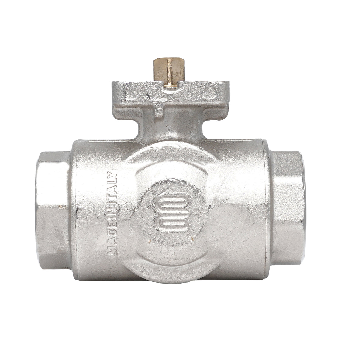 Rp 1-1/4" Messing-Kugelhahn 3-Wege mit L-Bohrung ISO-Top F04/F05 PN40 - TamesonPRO 1142-114-L