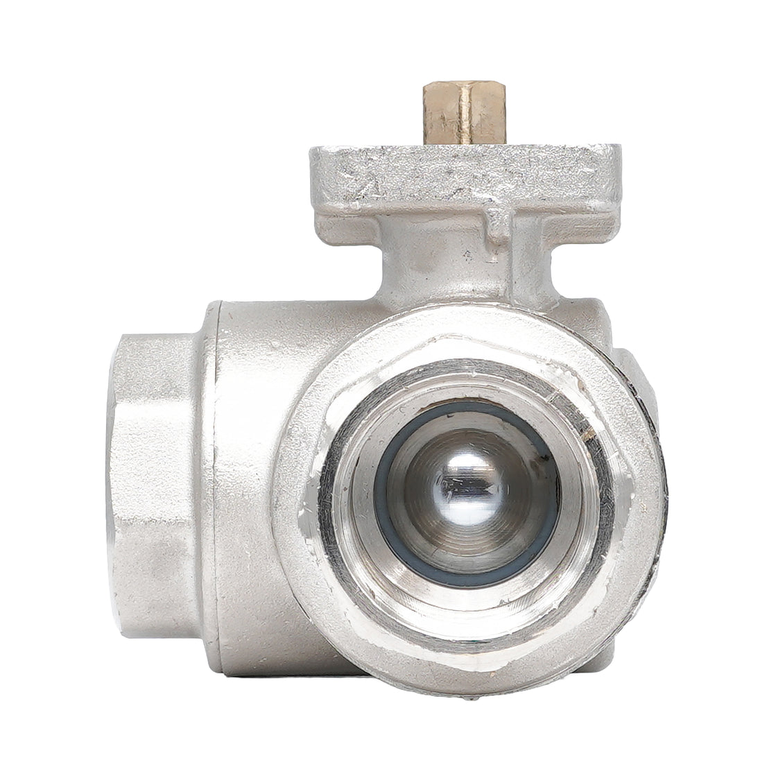 Rp 1-1/4" Messing-Kugelhahn 3-Wege mit L-Bohrung ISO-Top F04/F05 PN40 - TamesonPRO 1142-114-L