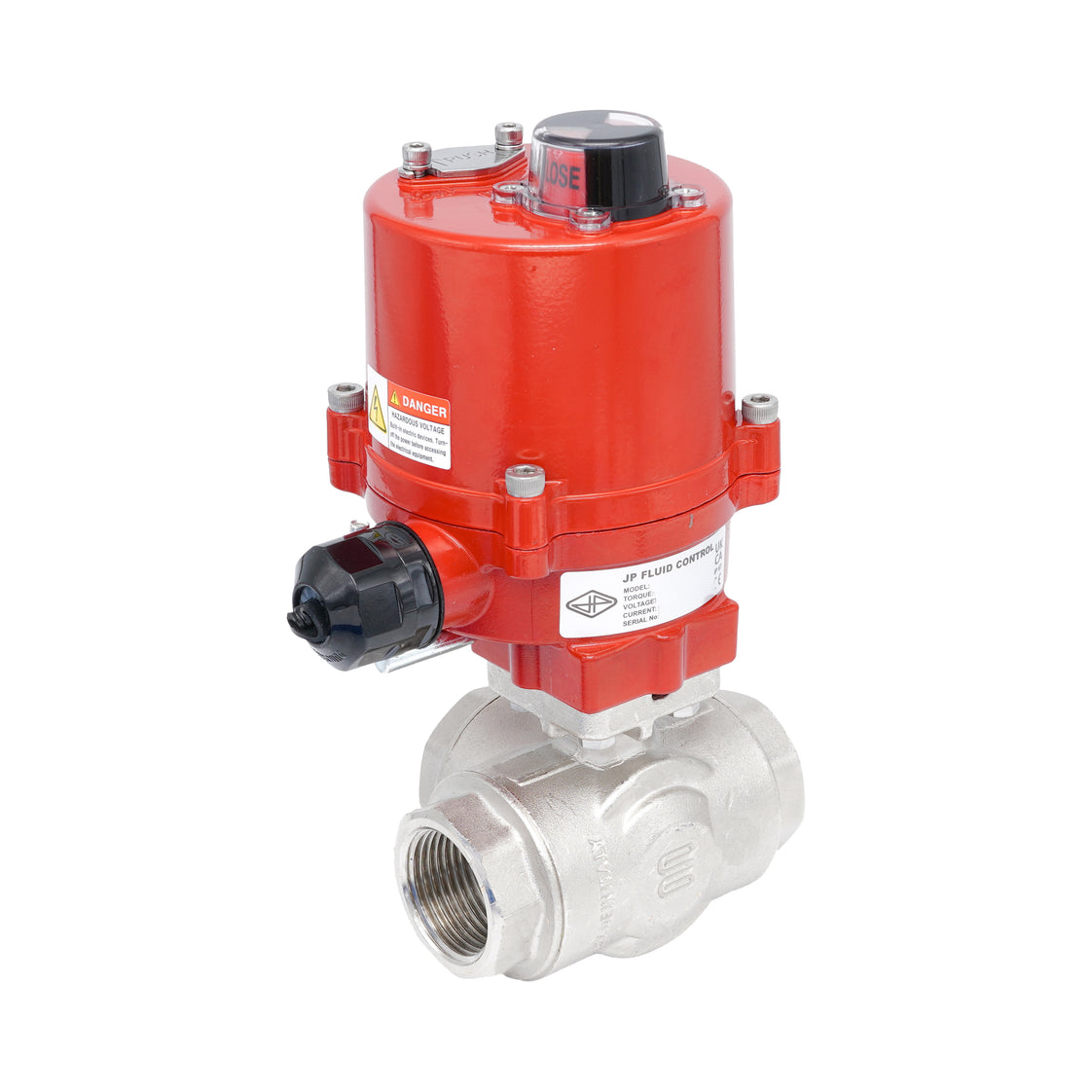 Rp 1/2" Elektrischer Messing-Kugelhahn 3-Wege mit L-Bohrung 12 V AC/DC
