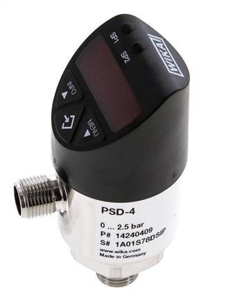 0 to 10bar Stainless Steel Wika Electronic Pressure Switch G1/4'' 1VDC IO-Link 4-pin M12 Connector