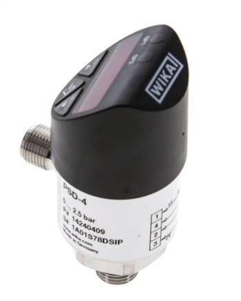 0 bis 10bar Edelstahl Wika Elektronischer Druckschalter G1/4'' 1VDC IO-Link 4-pin M12 Stecker