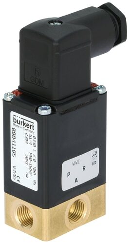 Solenoid Valve 3/2-Way G1/4'' Diverting Brass FKM -1-3bar/-15-44psi 24VDC Vacuum 0330 130007