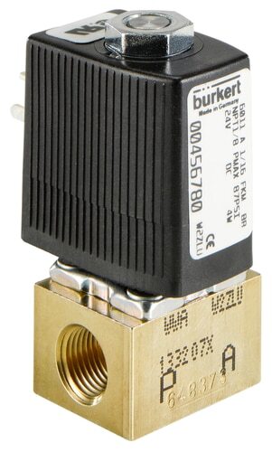 Solenoid Valve G1/8'' NC Brass FKM 0-6bar/87psi 12VDC Vacuum 6011 323648