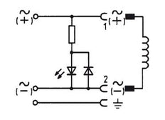 Connector 200-240V AC/DC (DIN - A) with LED - Burkert 2508 008362