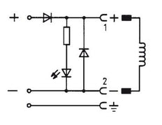 Connector 12-24V DC (DIN - A) with LED Recovery Diode and Polarity Protection - Burkert 2508 008373